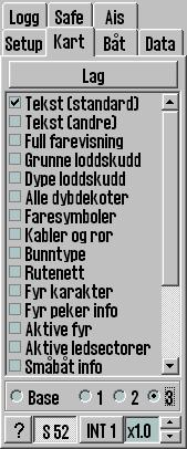 TECDIS Manual Page 49 Auto kartskifte er Av Auto kartskifte er Av, men klargjort slik at auto ikke skrus av ved zooming i kartet Auto kartskifte er På, inntil kartbildet zoomes inn eller ut.