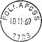 Stempel nr. 5 Type: IIA Utsendt 14.04.1950 FOLLAFOSS Innsendt GRUBEDAL GRUBEDAL brevhus, i Verran herred, ble opprettet 1909.