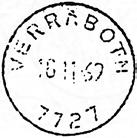 1 Type: SL Utsendt 25.06.1900 Stempel nr. 1 Type: SL Fra gravør 18.09.1906 VADANESET Innsendt VERRABOTN Innsendt 16.01.1940 Stempel nr.