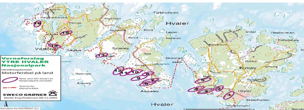 3. STATUSBESKRIVELSE 3.1 Generelt Planområdet strekker seg fra Seilø og Struten i nord til riksgrensen i øst. I vest avgrenses området av en linje sørover forbi Torbjørnskjær til Riksgrensen.