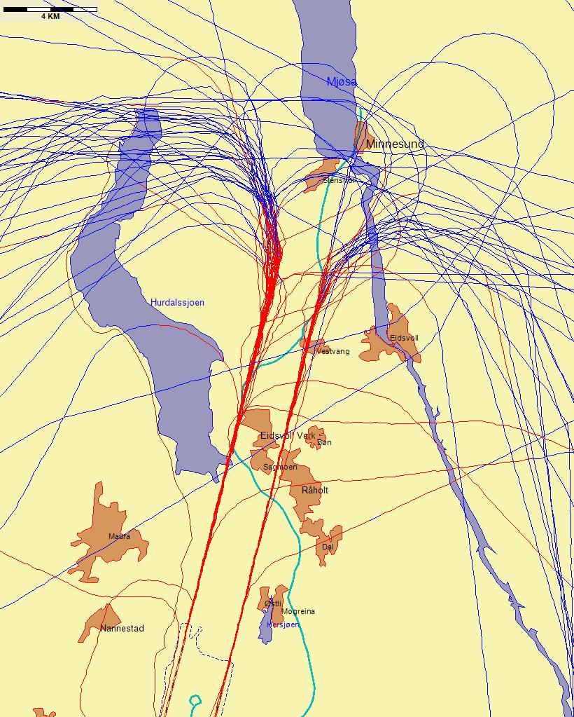 Jetflylandinger fra nord med sen tilslutning til ILS-glidebanen Figur 7.