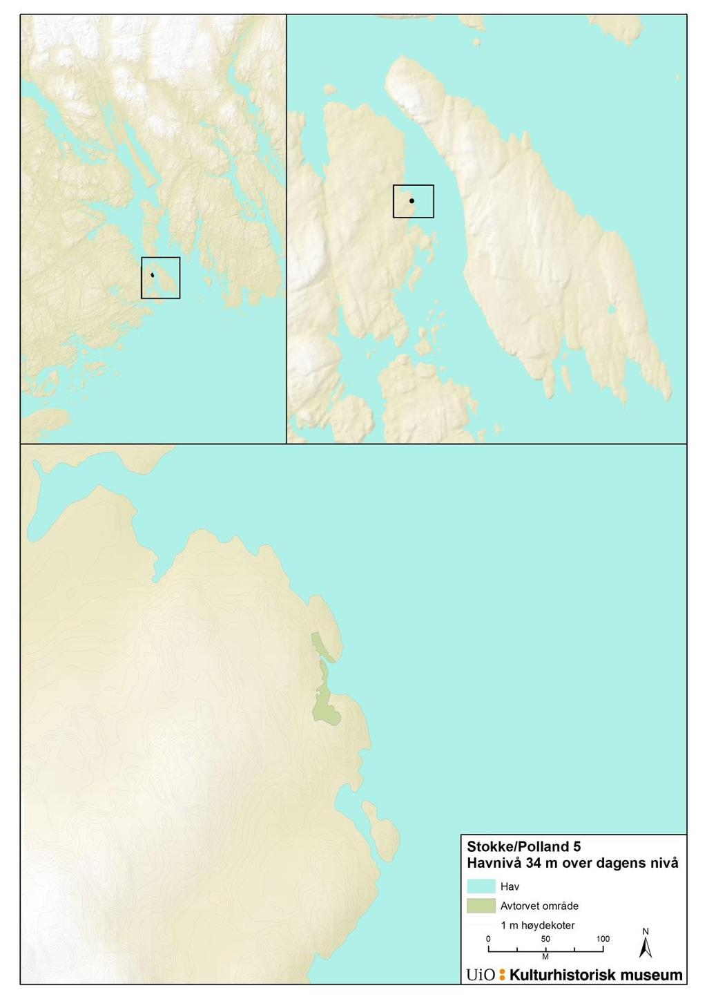 Området var bevokst med løvskog med innslag av gran og furu.