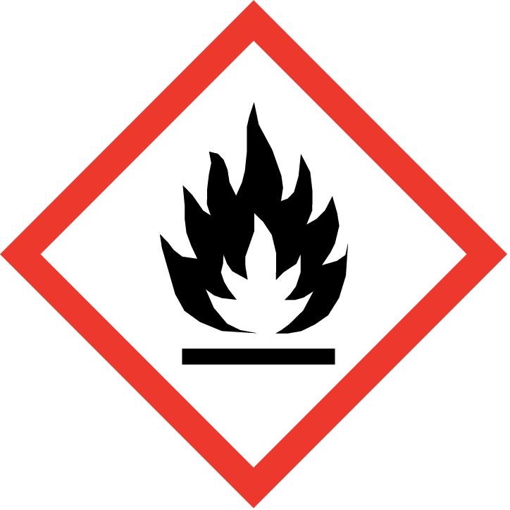 Side : 2 / 12 CLP Symbol : GHS02 Signalord : Fare Fareutsagn : H225 - Meget brannfarlig væske og damp. Forsiktighetsutsagn : P210 - Holdes vekk fra varme/gnister/åpen flamme/varme overflater.