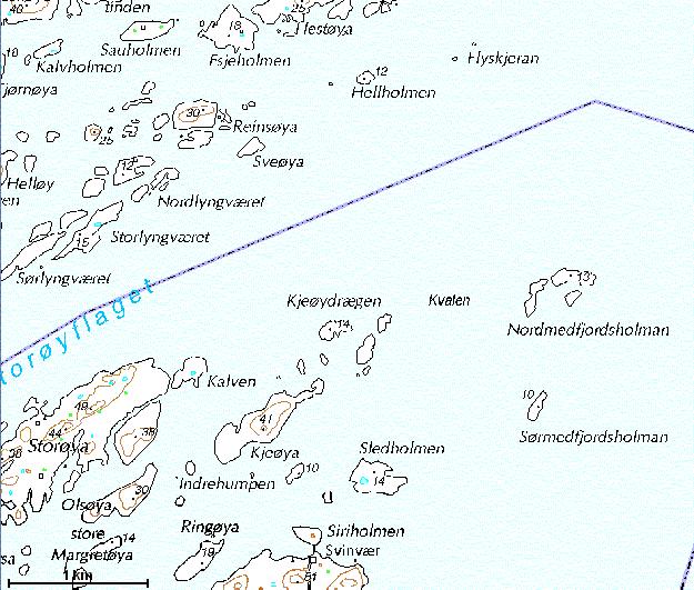 Lokaliteten Svinvær er tegnet inn som et rektangel.