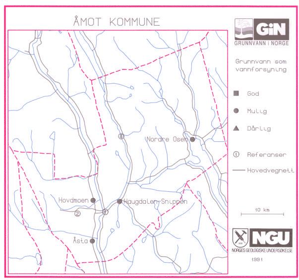 Mulighet for grunnvann som vannforsyning Oppgitt Grunnvann i Grunnvann som Forsyningsted vannbehov løsmasser fjell