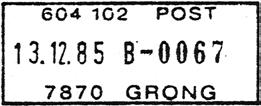 Stempel nr. D5 Type: DNE Utsendt Litra C Registrert brukt 15.01.88 HLO Stempel nr.