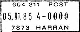 7 Type: I23N Utsendt HARRAN A Innsendt 7873 Registrert brukt fra 16.12.87 EA til 13.07.