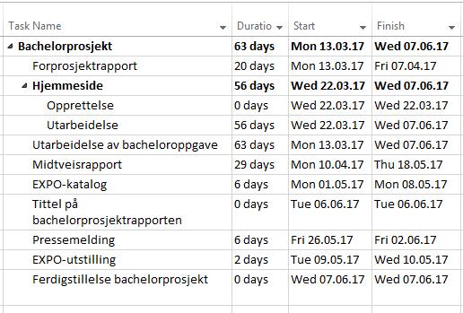 6. Prosjektplan