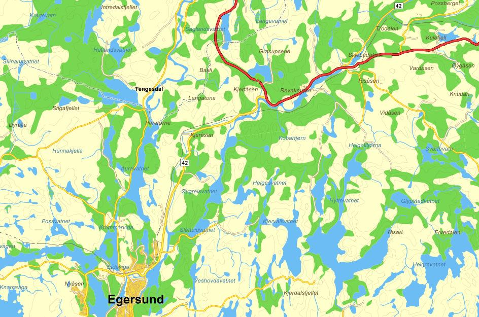 Figur 1-1 Aktuelt område merket med blå ring (kart fra www.gulesider.no) 2 Topografi og grunnforhold Det laveste punktet i planområdet ligger på 120-125 moh. Mot nord stiger terrenget opp til ca.