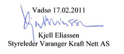 Vadsø Transformatorstasjon ombygging 66 kv innstrekk Side: 2 av 20 FORORD Varanger KraftNett AS legger med dette fram søknad om konsesjon for ombygging av 66 kv ledning Varangerbotn Vadsø på siste to