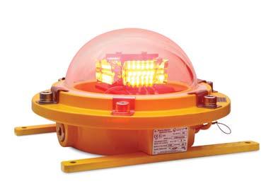 timer 5W P/N 280001, CAP437, patentert kjølesystem, hus i epoxybelagt marinegradert aluminium, herdet glass FA-165EX Zone 1 Red LED Obstruction Light LED-basert lavintensitet helideck perimeterlys