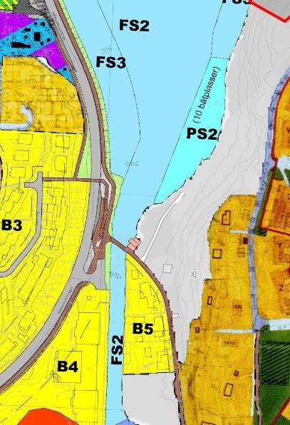 ut til offentlig ettersyn: Felt BBB1 (hovedtyngden av utbyggingen): Ugunstig plassert og krever omfattende utfylling i sjø Ligger i sin helhet innenfor funksjonell strandsone Uteareal innenfor gul