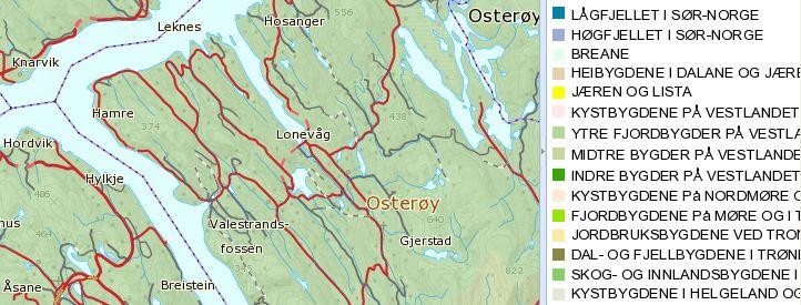 2 LANDSKAPSKARAKTER Landskapet ved Borge inneheld element frå 1 landskapsregion, jamfør nasjonalt referansesystem for landskap (NIJOS / Skog og landskap): Figur 2 Landskapsregionen i analyseområdet