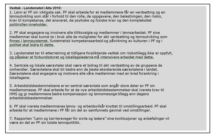 Vedtak i lønnssaken