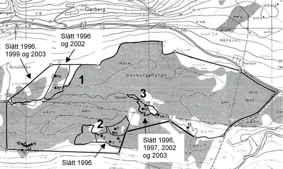 1 Innledning Garbergmyra ble første gang undersøkt i 1969, og den ble foreslått verna gjennom arbeidet med den norske myrreservatplanen (Moen 1983).