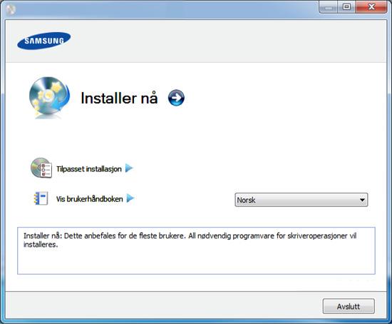 Installerer driveren lokalt En lokaltilkoblet maskin er en maskin som er koblet direkte til datamaskinen med en kabel. 3 Velg Installer nå.