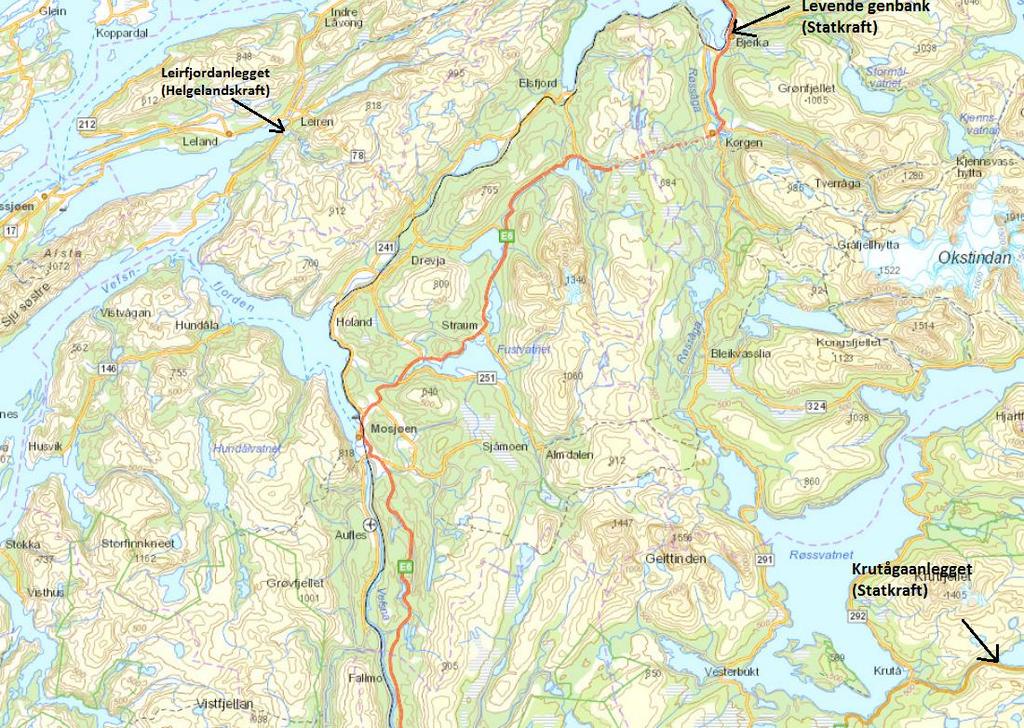 Levende genbank på Bjerka: Genetisk materiale fra laksestammene i Vefsna, Fusta, Halsanelva og Hestdalselva. Produksjon av rogn for overføring til Leirfjordanlegget og for utplanting direkte i elvene.