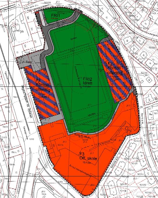 Over: Det aktuelle planområdet Over: vedtatt reguleringsplan. Plannummer 71400 Det aktuelle planområdet er gjennom reguleringsplan 71400, vedtatt 01.07.