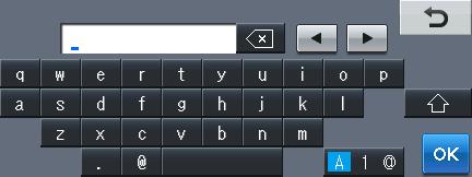 Meny og funksjoner Skrive inn tekst C Når du stiller inn enkelte menyvalg, kan det hende at du må taste inn tekst i maskinen.