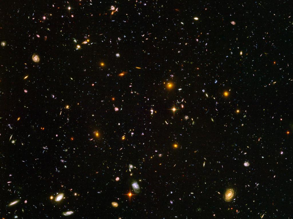 Hubbleteleskopet 2016 Vi vet i dag at det observerbare Universet består av: 100 milliarder (10 11 ) gallakser, hver med 100 milliarder(10 11 ) stjerner, eller totalt 10 22 stjerner (*) Dette er
