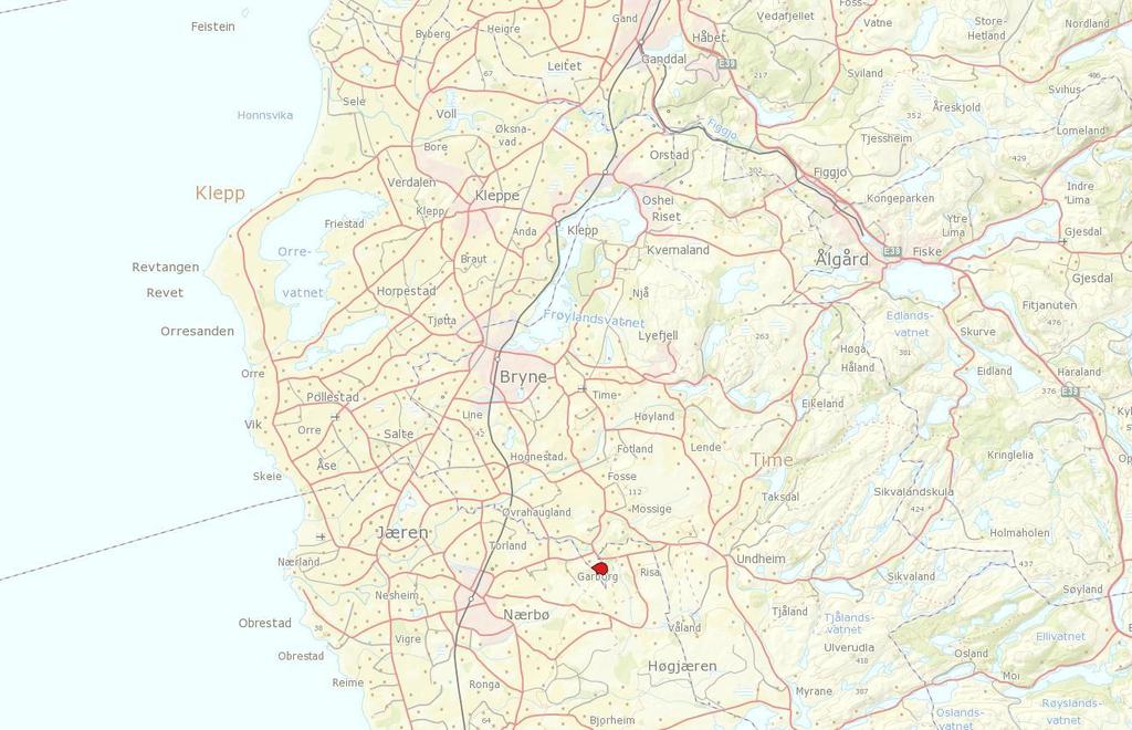 Ecofact AS Side 3 4 PRESENTASJON AV OMRÅDET 4.1. Beliggenhet Planområdet ligger på Gausland vest for Undheim i Time kommune sør for Fv181 og Fv170, nær kommunegrensen til Hå.