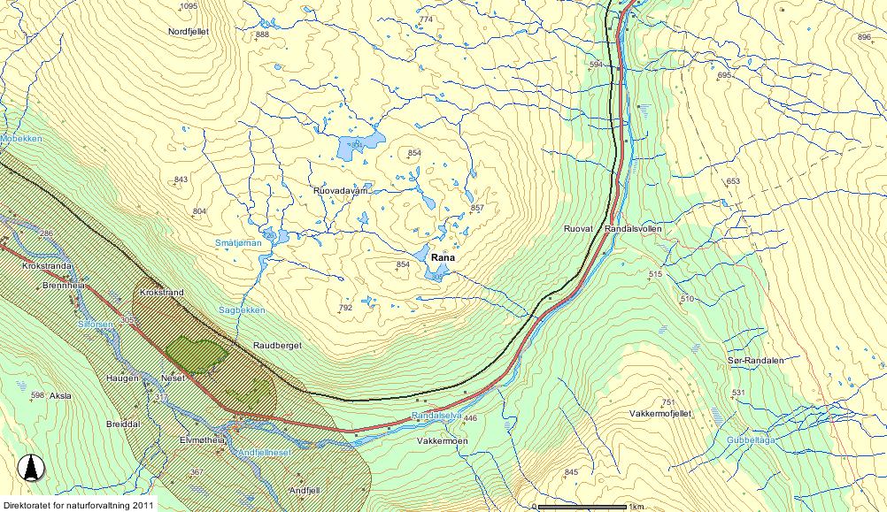 Planbeskrivelse reguleringsplan for E6 Krokstrand, Rana kommune Også på elva setter bergartene sitt preg.