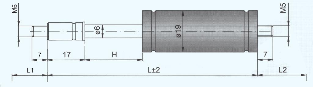 700N G30-65 GASSFJÆR 750-10000 Newton Progresjon: 35% Stempelstang: Ø30 forkroet stål Sylinderrør: Ø65 sortlakkert stål Std.