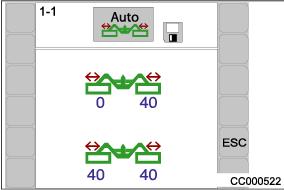 Pos: 61.46.12 /BA/Info-Center/CCI-ISOBUS-Terminal/CCI-EasyCut/EasyCut B 1000/Hauptmenüs/Hauptmenüs alte Ausführung/Hauptmenü 1 Einstellungen/Menü 1-1 Überschnitt einstellen @ 93\mod_1327505988713_106.