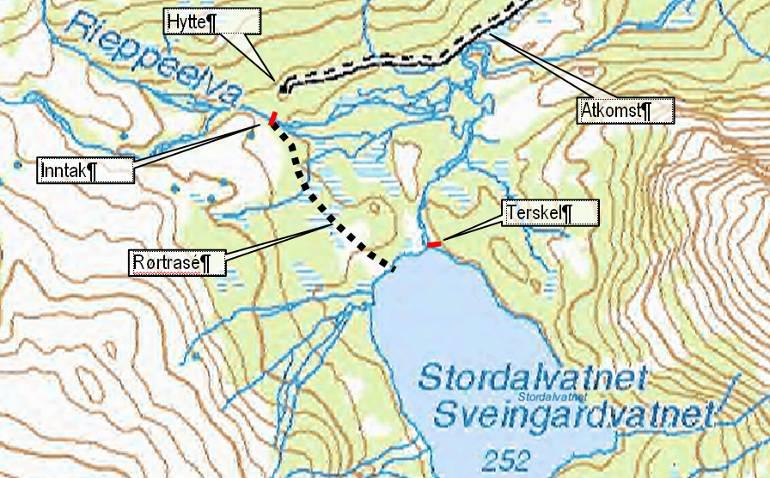 SVEINGARD KRAFTVERK Sveingard kraftverk skal ta vannet fra Stordalvatnet. I tillegg skal det lages en overføring fra Sennedalen til Stordalvatnet. På ca.