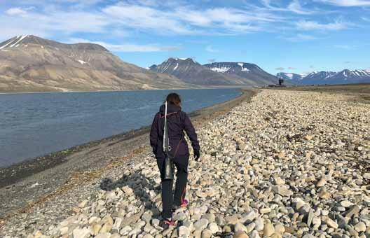 Foto: Hanne Margrethe Ingebrigtsen Langs sjøen fra Adventpynten er den første sektoren hvor det er mulig å gå i