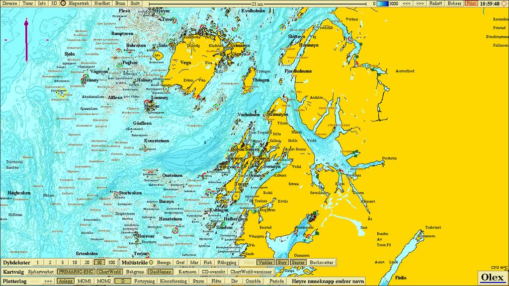 Figur 2.1: Oversiktskart over området. Firkant viser kartutsnittet for undersøkelsesområdet ved Lismåsøy. Kartkilde: Olex.