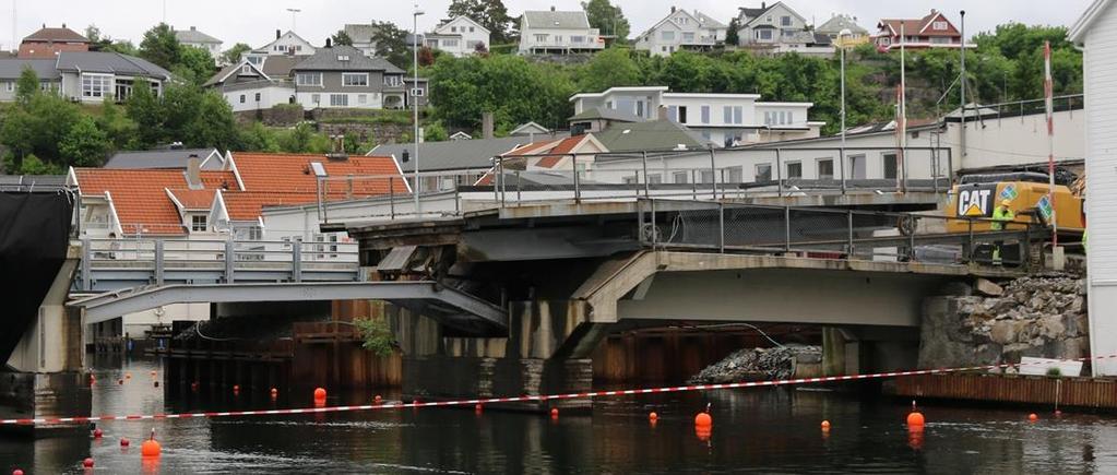 Brua som bygges er en slank og pen stålkonstruksjon som er godt tilpasset omgivelsene.