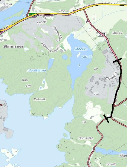 Havneprosjektet kan ikke håndtere slik utbygging i tillegg til etablering av selve havna. Vegen er samtidig en prioritert strekning fra kommunen for utbygging av GS-veg, uavhengig av ny havn.