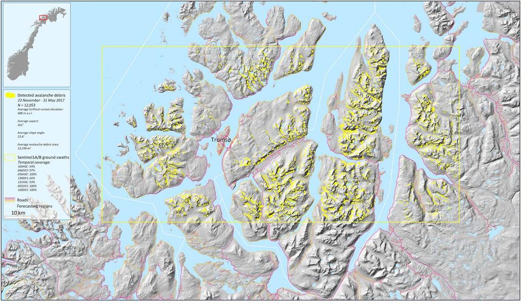 Over 12 000 skred i Troms i 2017