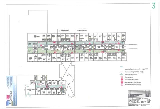 3.etasje 2 langsgående korridorer, pasientrom mot