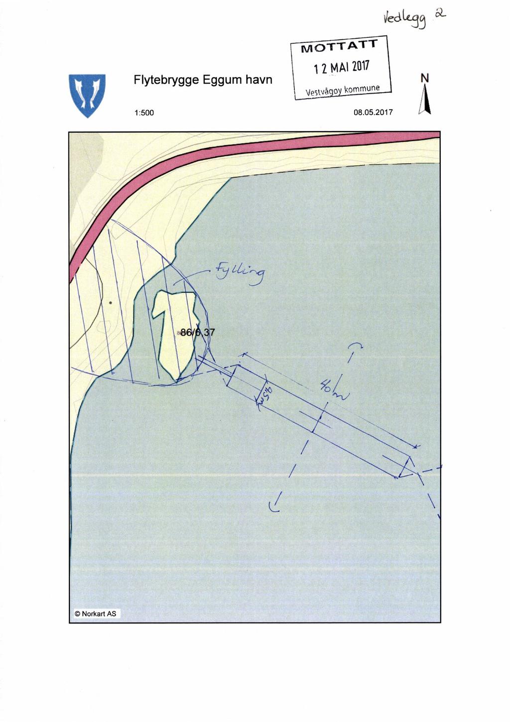 Jedfifig a' Flytebrygge 1:500 Eggum havn MOTTÅTT 1 1MAI 2017 Vestvä o k0mm e...=f-""' 08.05.