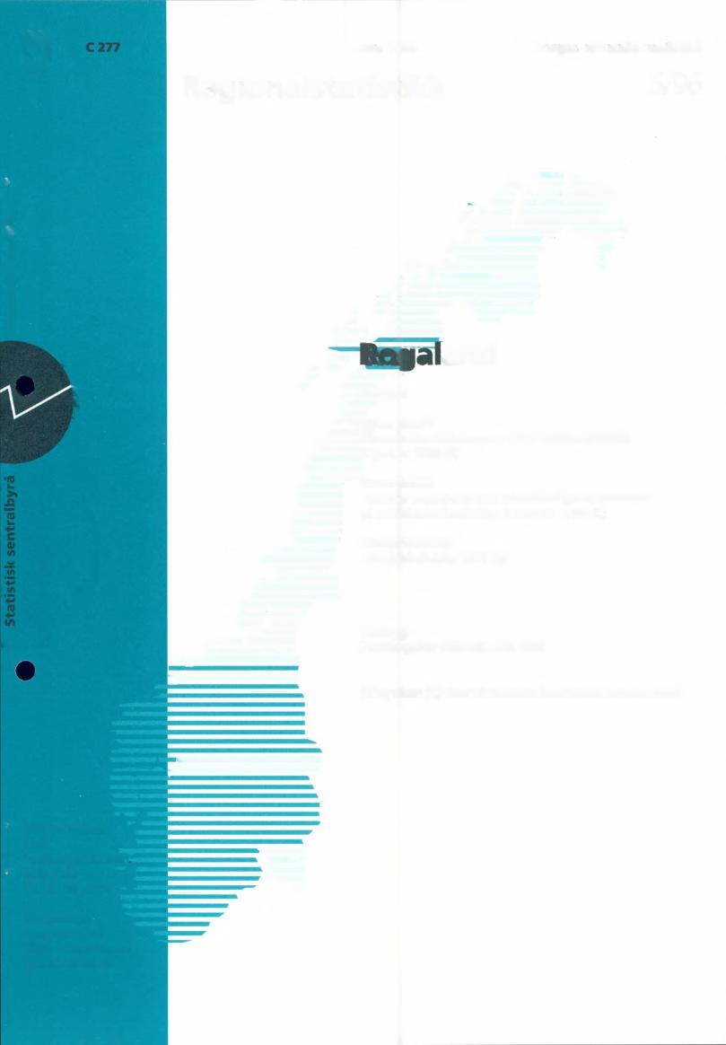 Juni 996 Norges offisielle statistikk Regionalstatistikk5/96 r and Innhold Emne 0.