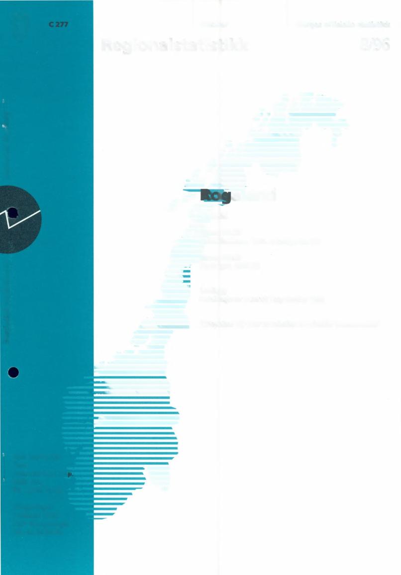 Oktober Norges offisielle statistikk Regionalstatistikk 8/96 Rogaland yenhold Øne 0.0 folketilveksten, 995. Endelige tall (K) emne 0.