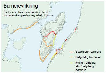 Områdene ligger på nedside av en trafikkert veg. Vegen virker som en barriere og utbygging må redusere barrierevirkningen, gjennom bl.a. bedre framkommelighet fra øver til nersiden av vegen.