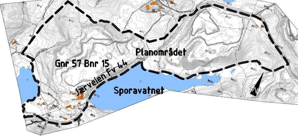 Tittel : Masseuttak på Hellvik Side : 4 av 15 Planavgrensning Planområdet omfatter hele eller deler