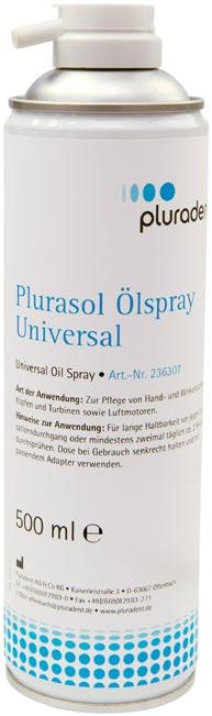 25 cm Plurasol oljespray Universal Til smøring av hånd-, vinkelstykker og turbiner