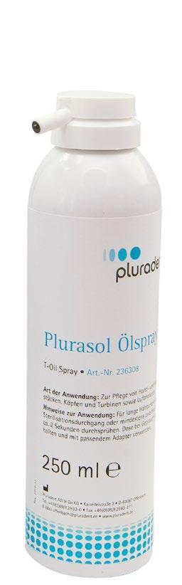 godkjent av Pluradents serviceverksted Plurasol Oljespray T Til pleie av Sirona hånd-, vinkelstykker og