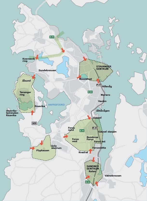 Bomstasjoner Prosjektomtale I forbindelse med gjennomføring av Bypakke Nord-Jæren skal det etableres 38 nye bomstasjoner i kommunene Stavanger, Sandnes og Sola.