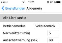 Appmenyen <Innstillinger> Tidsforsinket utkobling gjelder for regelstyring og overstyringsdrift. Se også «Oversikt over driftstilstandene» Side 31 om driftstilstandene.