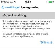 Appmenyen <Innstillinger> Den røde dioden blinker tre ganger i sensorhodet.