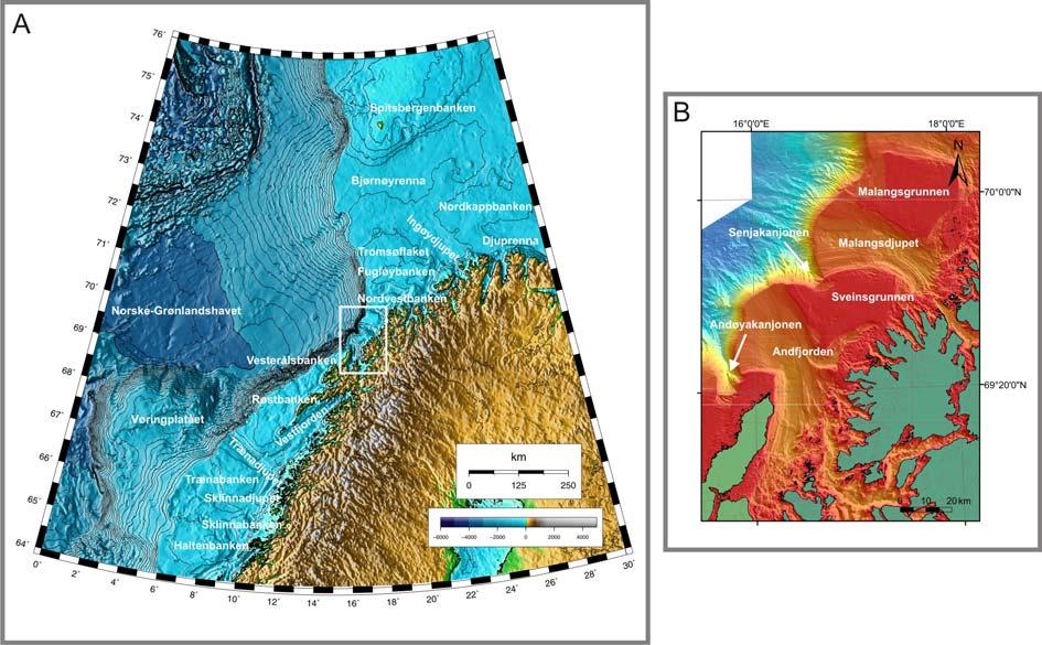 Bakgrunn Kapittel 2 kanjonens skuldre er henholdsvis 2 og 12 km. Nord for Andøyakanjonen ligger Andøyaraset som dekker et område på 9700 km 2.