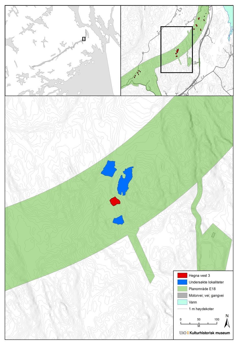 39/1., Bamble kommune 2010/15462. 4.1 LOKALTOPOGRAFI Lokaliteten lå i utmark på en åpen, svakt sørvesthellende flate omgitt av bergknauser.