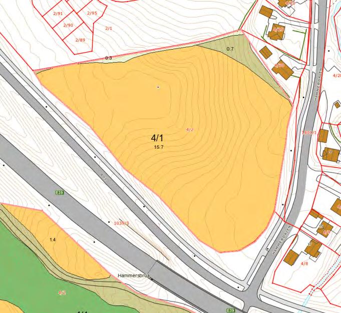 Arealene som inngår i planområdet som tilhører gnr/bnr 2/1 består i følge gårdskartet, som er vist til høyre, av jorddekt