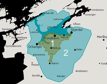 Figur 18: Sonekart i Trondheimsregionen for alternativet «Utvidet Stor-Trondheim» 10.3.