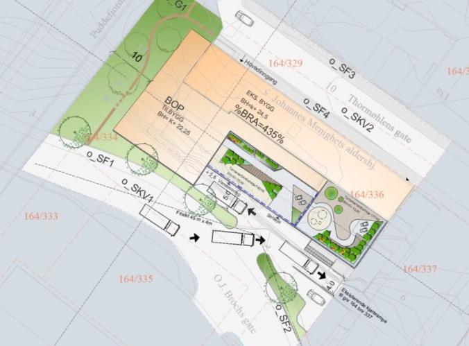 Trafikkløsning Sankt Johanneshjemmet har i dag hoved adkomst fra Thormøhlens gate. Det legges i planforslaget opp til en ny kjøreadkomst fra O.J. Brochs gate.